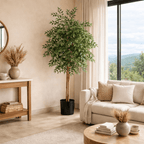 Ficus de hoja alargada artificial en maceta · BOSSVI