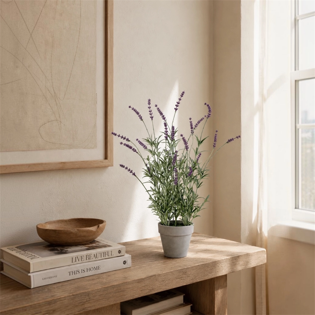 Lavanda Artificial en Maceta