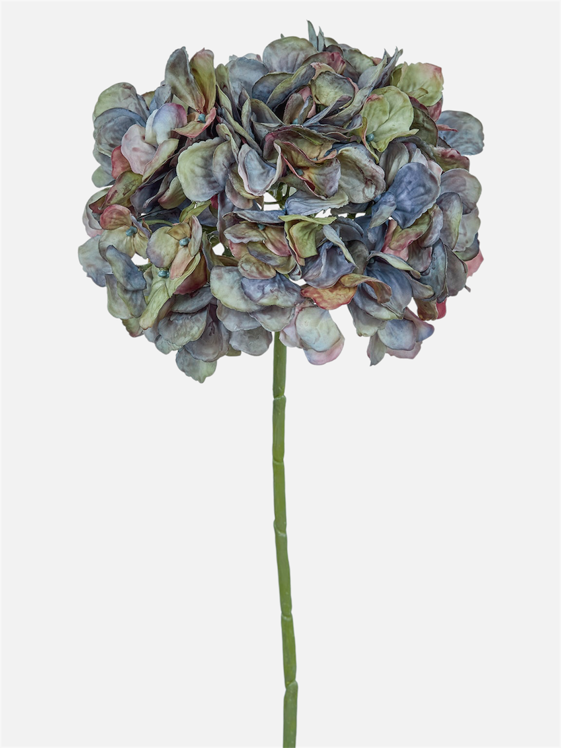 Hortensia Natural Touch artificial de 47 cm, color azul intenso, flor entera con tallo · BOSSVI