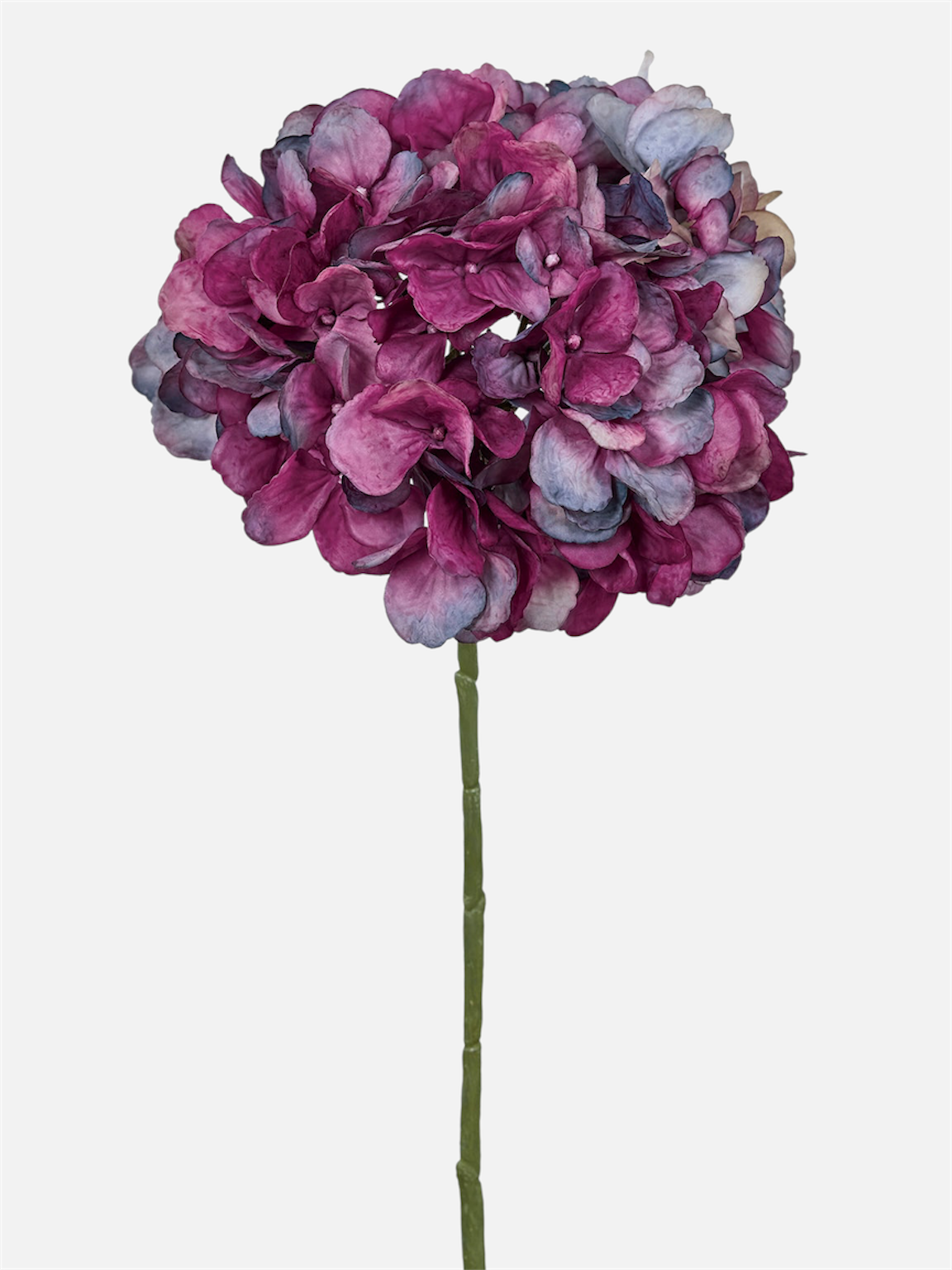 Hortensia Natural Touch artificial de 47 cm, color berenjena, flor entera con tallo · BOSSVI