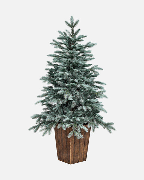 Abeto artificial grisáceo de rama abierta de 120 cm · BOSSVI