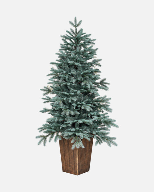 Abeto artificial grisáceo de rama abierta de 150 cm · BOSSVI