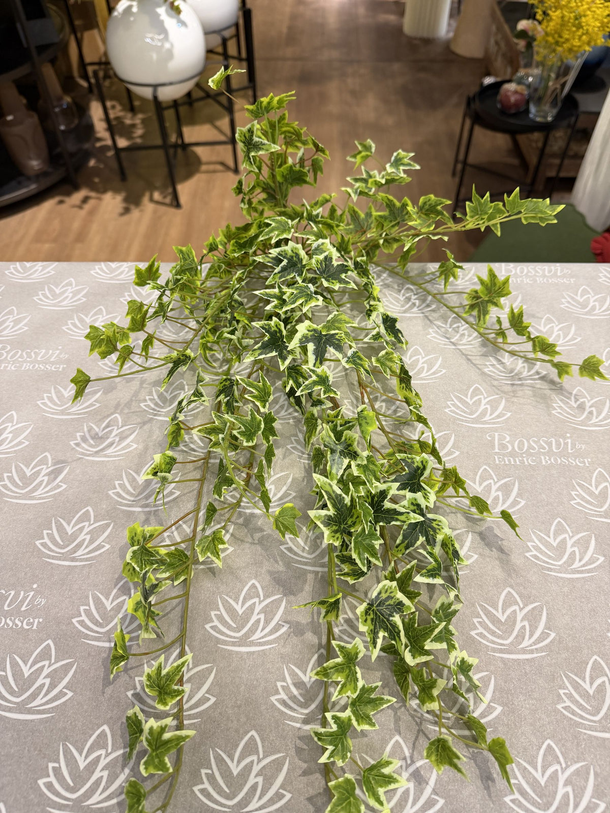 Colgante de hiedra variegada artificial, conjunto de la cascada de hojas · BOSSVI