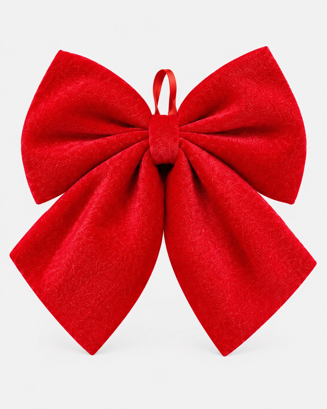 Lazo de terciopelo rojo de 33 × 40 cm para árbol de Navidad · BOSSVI