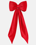 Lazo de terciopelo rojo con caída larga de 35 × 95 cm para árbol de Navidad · BOSSVI