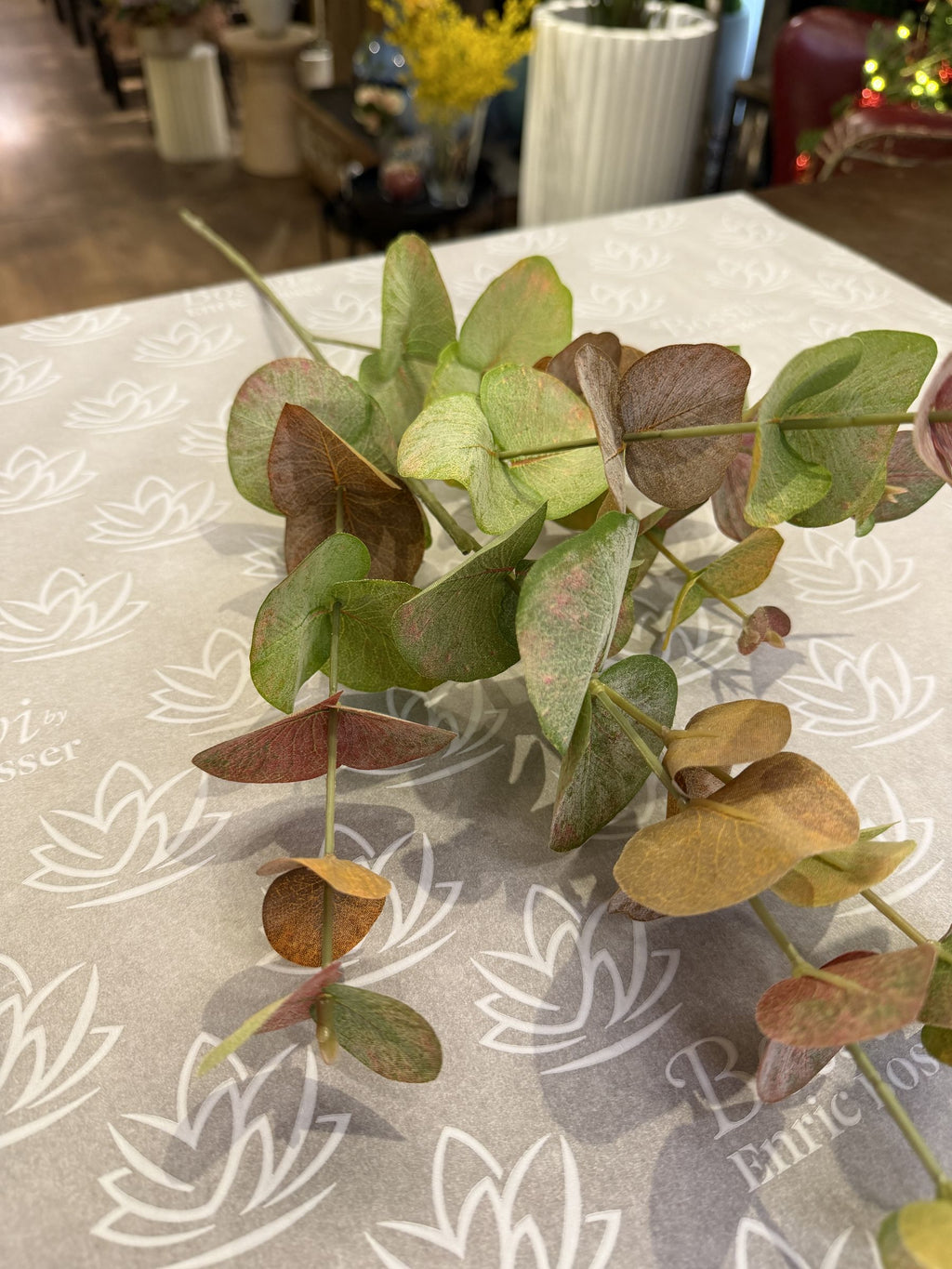 Rama de eucalipto artificial Otoño de 102 cm, conjunto de la rama · BOSSVI